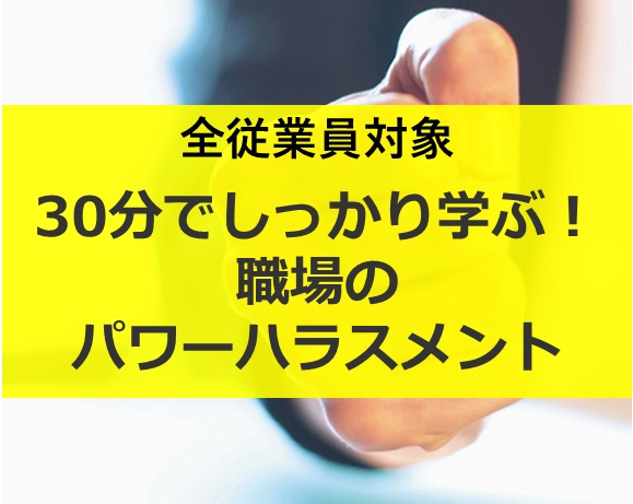 <全従業員対象>30分でしっかり学ぶ！職場のパワーハラスメント